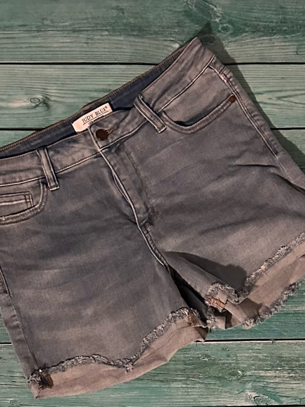 Judy Blue Light Wash Distressed Denim Shorts